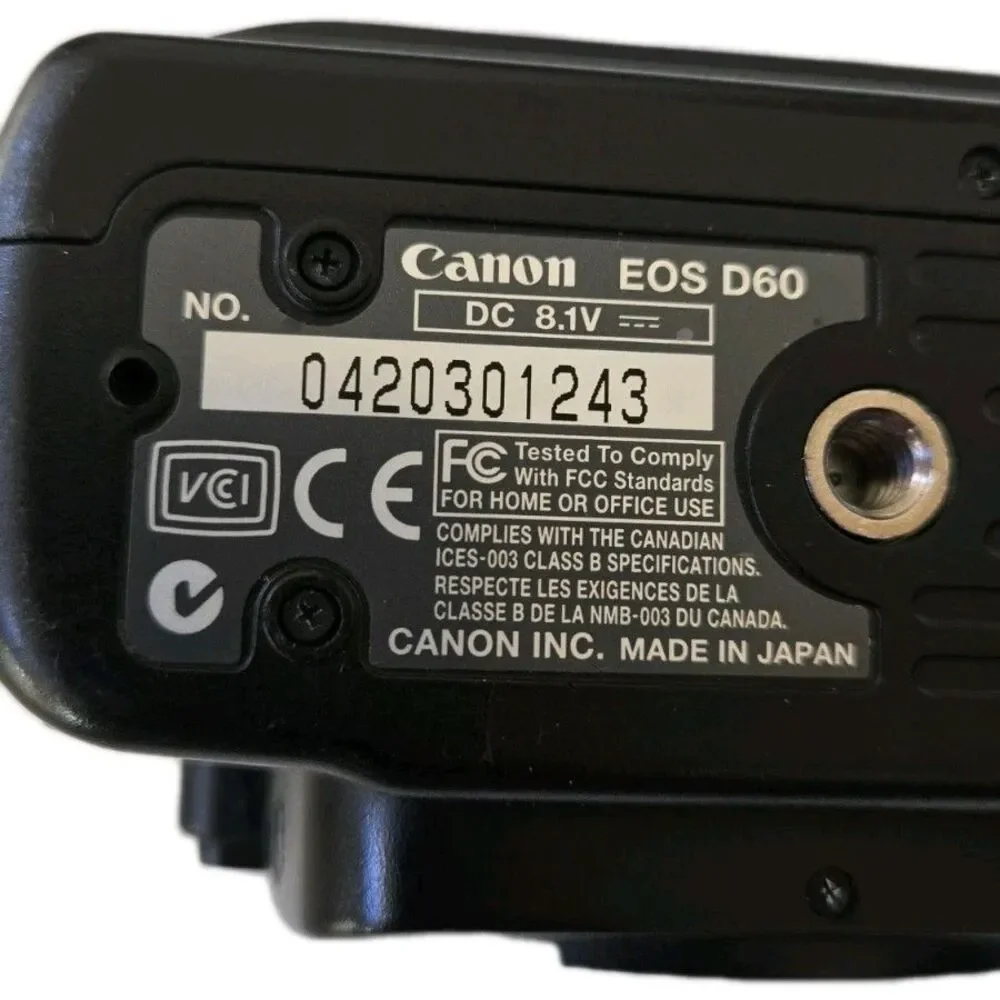 Canon EOS D60 6.3 MP Digital SLR Camera Body, Battery, Battery Grid